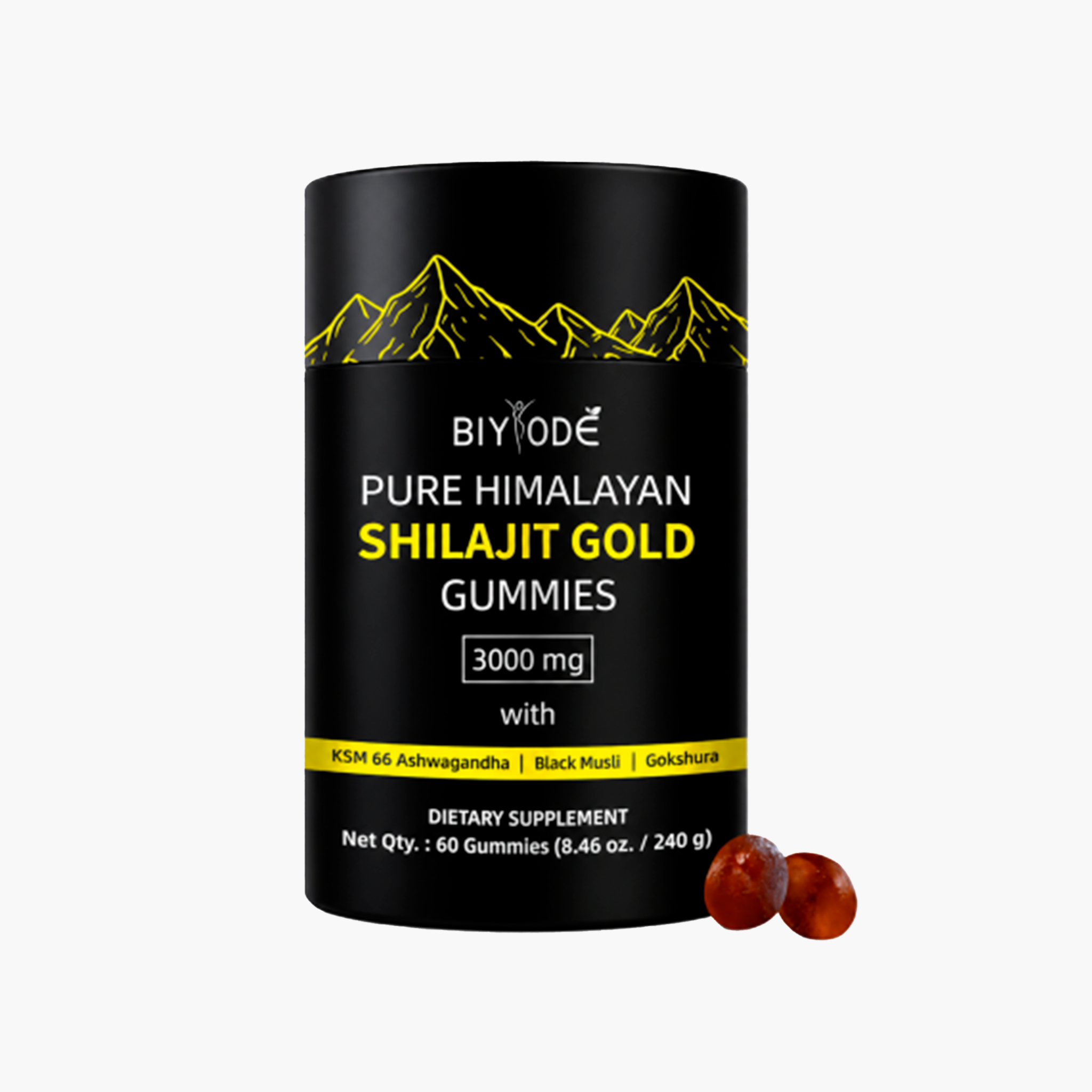 BIYODE Shilajit Gummies, 60 gomitas
